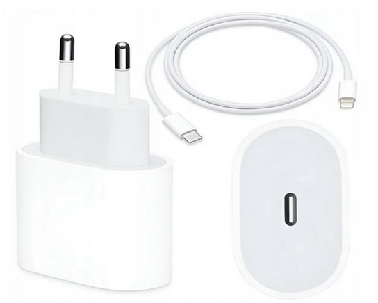 Oryginalna Ładowarka Apple 20W Adapter MHJE3ZM/A Kabel MM0A3ZM/A Szybkie Ładowanie iPhone 12 / 13 / 14 Pro Apple