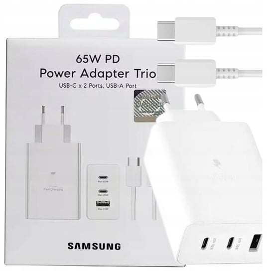 Oryginalna Ładowarka Samsung 65W Trio +kabel biała Hit Samsung