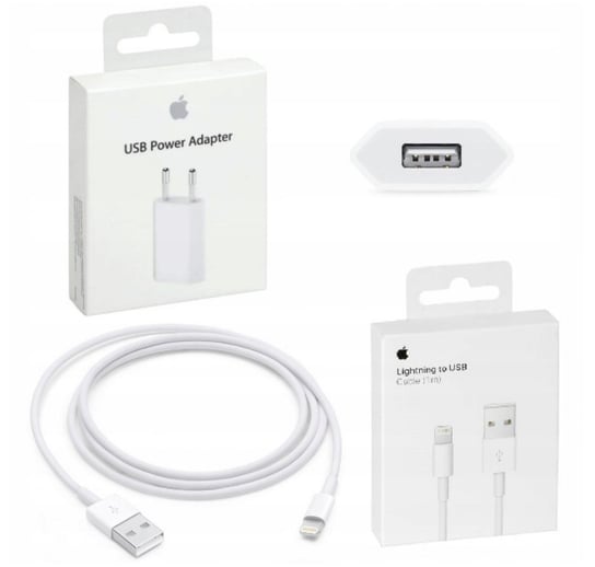 Oryginalna Ładowarka Sieciowa Apple 5W Md813Zm/A Kabel Lightning Do Iphone X / Xs / Xr / 11 / 12 / 13 Pro Apple