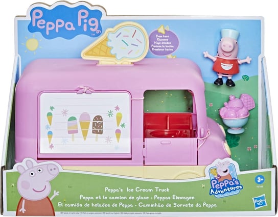 Oryginalna zabawka z bajki Świnka Peppa - ciężarówka z lodami i figurka dla dzieci 3+ Hasbro