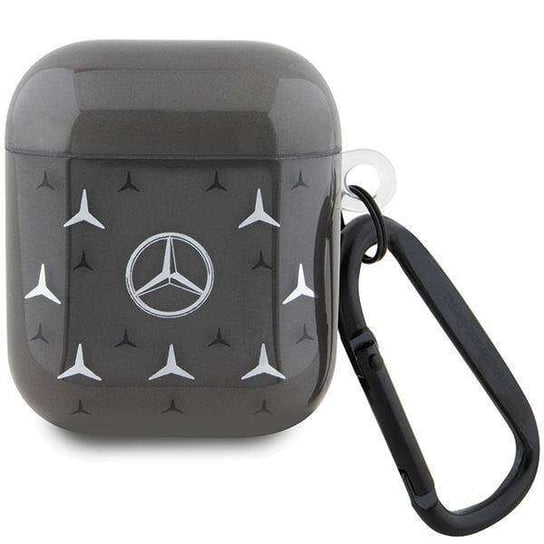 Oryginalne Etui APPLE AIRPODS PRO 1 / 2 Mercedes Cover Large Star Pattern (MEA28DPMGS) czarne Mercedes