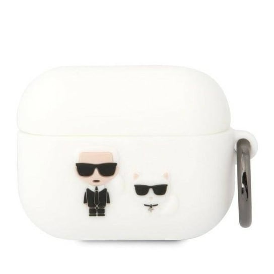 Oryginalne Etui APPLE AIRPODS PRO Karl Lagerfeld Silicone Karl & Choupette (KLACAPSILKCW) białe Karl Lagerfeld