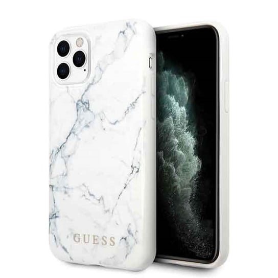 Oryginalne Etui Guess do iPhone 11 Pro biały Marble GUESS