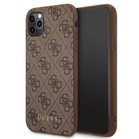 Oryginalne Etui IPHONE 11 PRO Guess Hard Case 4G Metal Gold Logo (GUHCN58G4GFBR) brązowe GUESS