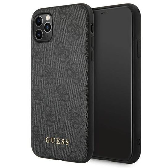 Oryginalne Etui Iphone 11 Pro Max Guess Hard Case 4G Metal Gold Logo (Guhcn65G4Gfgr) Szare GUESS