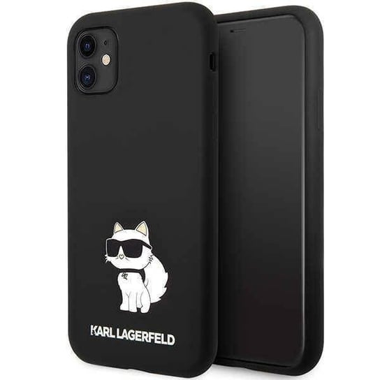 Oryginalne Etui IPHONE 11 / XR Karl Lagerfeld Hardcase Silicone Choupette (KLHCN61SNCHBCK) czarne Karl Lagerfeld
