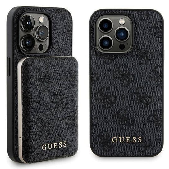 Oryginalne Etui IPHONE 13 PRO Guess Hardcase + Powerbank MagSafe 4G Metal Logo 5000mAh (GUBPM5P13L4GEMGK) czarne GUESS