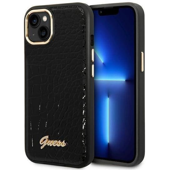 Oryginalne Etui IPHONE 14 Guess Croco Collection (GUHCP14SHGCRHK) czarne GUESS