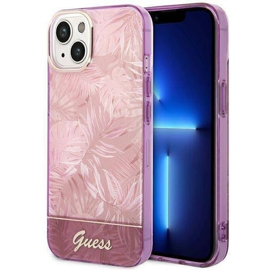 Oryginalne Etui IPHONE 14 Guess Hardcase Jungle Collection (GUHCP14SHGJGHP) różowe GUESS