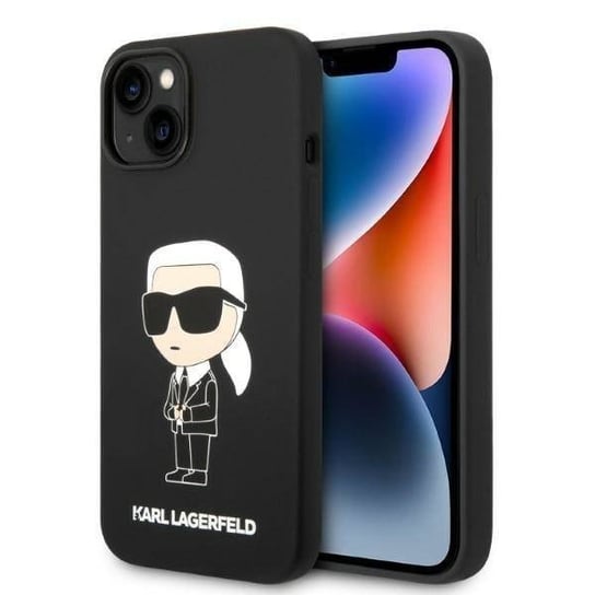 Oryginalne Etui IPHONE 14 Karl Lagerfeld Hardcase Silicone Ikonik MagSafe (KLHMP14SSNIKBCK) czarne Karl Lagerfeld