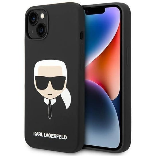 Oryginalne Etui IPHONE 14 Karl Lagerfeld Hardcase Silicone Karl`s Head czarne Karl Lagerfeld