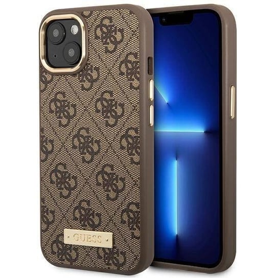 Oryginalne Etui Iphone 14 Plus Guess Hard Case 4G Vintage Gold Logo (Guhmp14Mu4Gprw) Brązowe GUESS