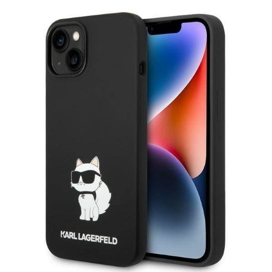 Oryginalne Etui IPHONE 14 PLUS Karl Lagerfeld Hardcase Silicone Choupette MagSafe (KLHMP14MSNCHBCK) czarne Karl Lagerfeld