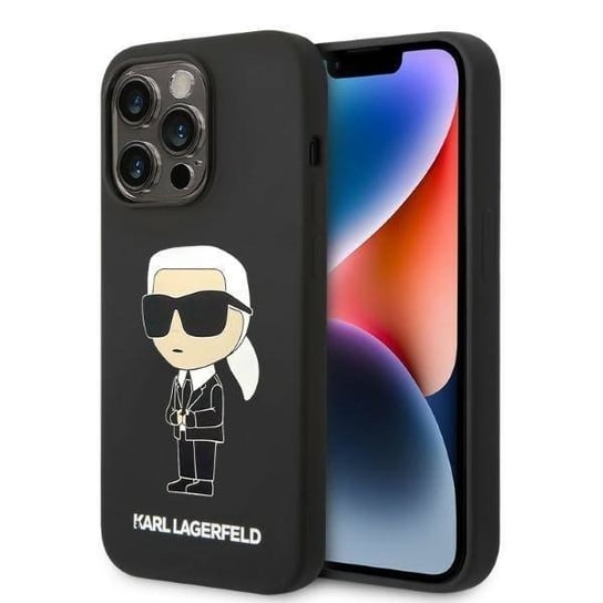 Oryginalne Etui Iphone 14 Pro Karl Lagerfeld Hardcase Silicone Nft Ikonik Magsafe (Klhmp14Lsnikbck) Czarne Karl Lagerfeld