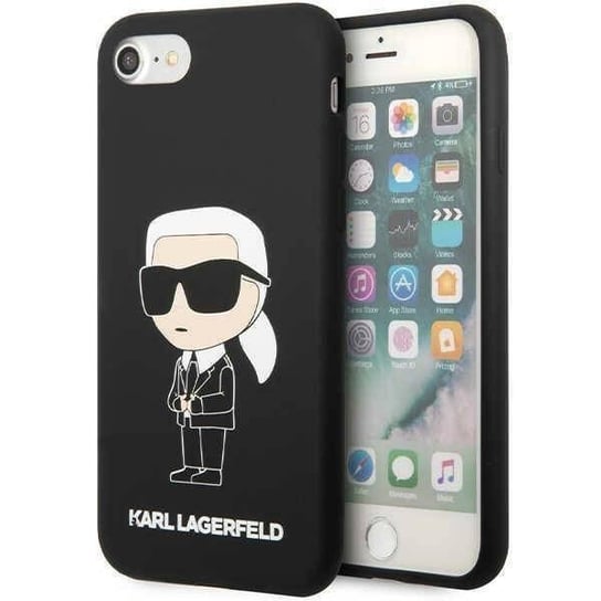 Oryginalne Etui IPHONE SE 2022 / SE 2020 / 7 / 8 Karl Lagerfeld Hardcase Silicone Ikonik (KLHCI8SNIKBCK) czarne Karl Lagerfeld