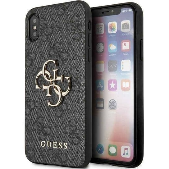 Oryginalne Etui IPHONE X / XS Guess Hardcase 4G Big Metal Logo (GUHCPX4GMGGR) szare GUESS