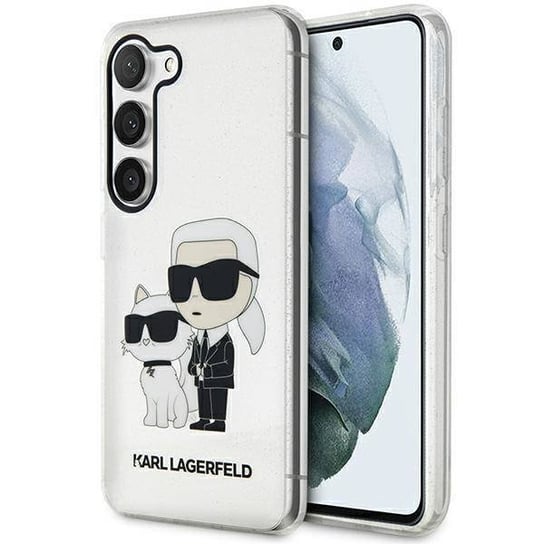 Oryginalne Etui SAMSUNG GALAXY S23 Karl Lagerfeld Hardcase Glitter Karl&Choupette (KLHCS23SHNKCTGT) transparentne Karl Lagerfeld