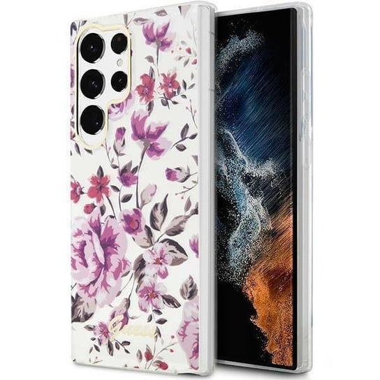 Oryginalne Etui Samsung Galaxy S23 Ultra Guess Flower Collection (Guhcs23Lhcfwst) Białe GUESS