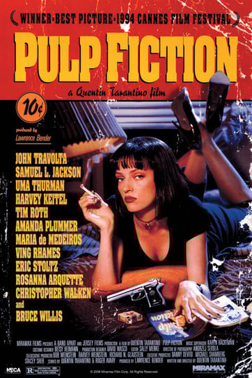 Oryginalny Plakat ścienny Pulp Fiction Uma Thurman filmowy 61x91,5 cm Pyramid International