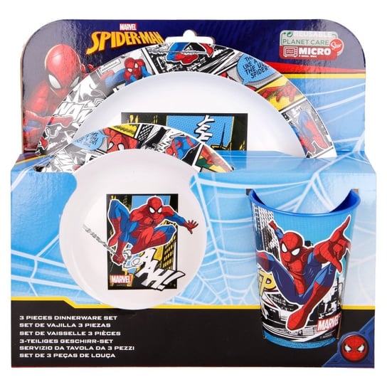 Oryginalny zestaw 3 naczyń obiadowych Spiderman Spider-man Stor
