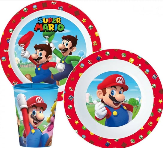 Oryginalny zestaw 3 naczyń obiadowych Super Mario Bros Javoli