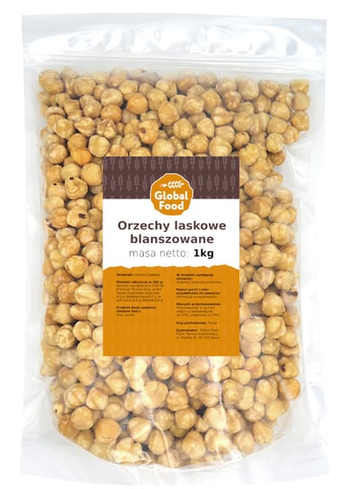 ORZECHY LASKOWE BLANSZOWANE PRAŻONE GLOBAL FOOD 1kg 1000g Inny producent