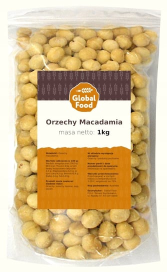 ORZECHY MAKADAMIA ORZECH MACADAMIA GLOBAL FOOD 1kg 1000g Inny producent