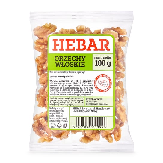 Orzechy włoskie 100g Hebar