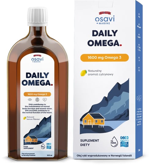 Osavi - Daily Omega, 1600mg Omega 3, Cytryna, 500 ml Inna marka