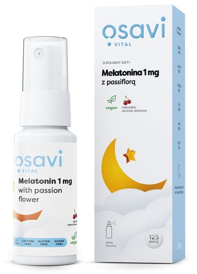 Osavi - Melatonina z Passiflorą Spray Doustny, 1mg (Wiśnia), 25 ml Osavi