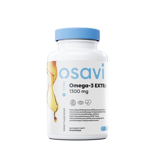 Osavi Omega-3 EXTRA 1300 mg Suplement diety, 60 kaps. o smaku cytrynowym Osavi