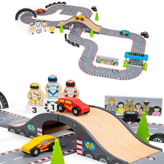 Ósemka dla autek wyścigowych zestaw drewniany Bigjigs Toys Bigjigs Rail