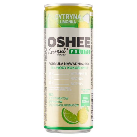 Oshee Coconut Water + Fruits Napój gazowany cytryna limonka 250 ml Oshee