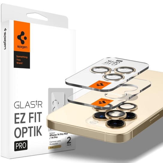Osłona Aparatu Spigen Optik.Tr ”Ez Fit” Camera Protector 2-Pack Iphone 14 Pro / 14 Pro Max Gold Spigen