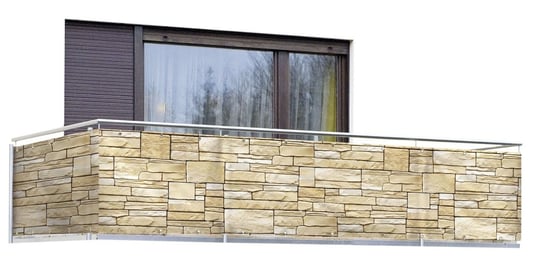 Osłona balkonowa z motywem kamienia dekoracyjnego - 500 x 85 cm Wenko
