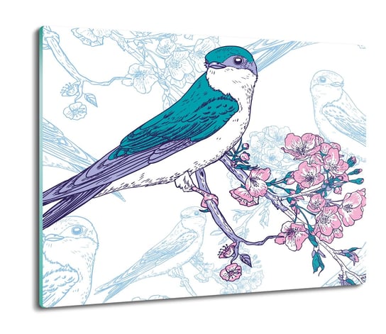 osłona do kuchenki szklana Ptak kwiat wzór 60x52, ArtprintCave ArtPrintCave