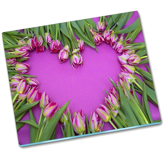 Osłona kuchenna deska Serce z tulipanów - 60x52 cm Tulup