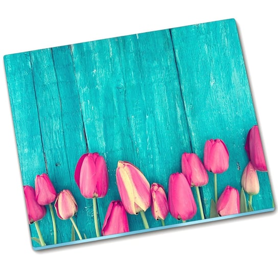 Osłona kuchenna deska szklana Tulipany - 60x52 cm Tulup