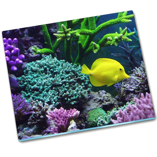 Osłona kuchenna deska szklana Żółte ryby - 60x52 cm Tulup