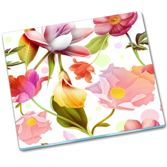 Osłona kuchenna deska Tropikalne kwiaty - 60x52 cm Tulup