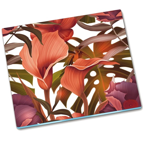 Osłona kuchenna deska Tropikalny kwiat - 60x52 cm Tulup