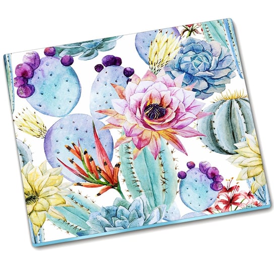 Osłona kuchenna szklana Kwiaty kaktusa - 60x52 cm Tulup