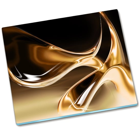 Osłona kuchenna szklana Płynne złoto - 60x52 cm Tulup