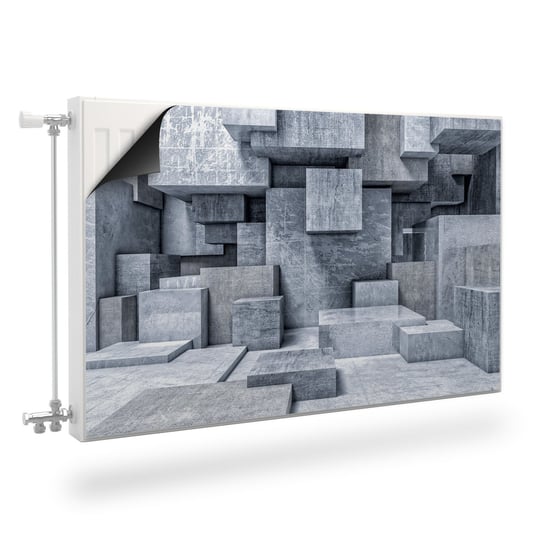 Osłona MAGNETYCZNA Kaloryfera Betonowe Bloki Efekt 3D 100cm x 60cm Muralo