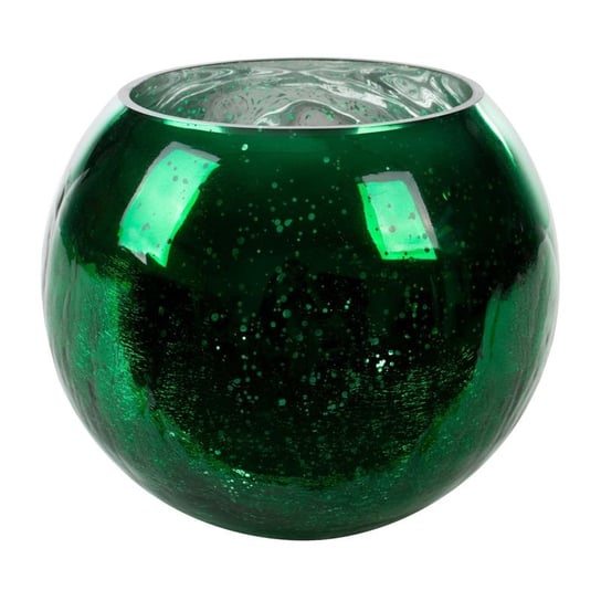 Osłona na doniczkę zielona ze szkła kula 20X16 VERRE Eurofirany