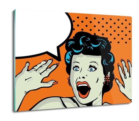 osłona płyty kuchennej Kobieta komiks twarz 60x52, ArtprintCave ArtPrintCave