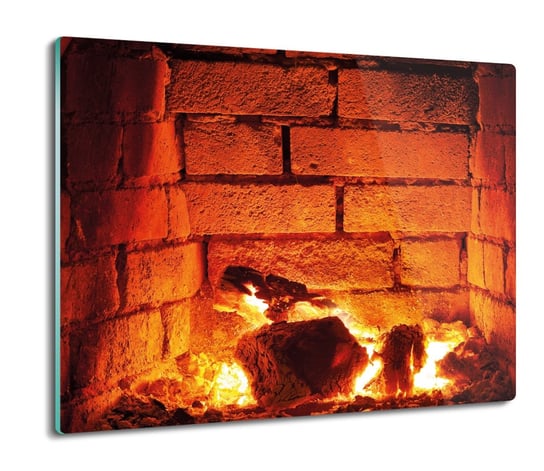 osłona płyty kuchennej Kominek płomień żar 60x52, ArtprintCave ArtPrintCave