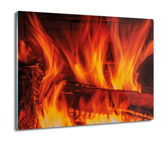 osłona płyty kuchennej Ogień kominek drewno 60x52, ArtprintCave ArtPrintCave
