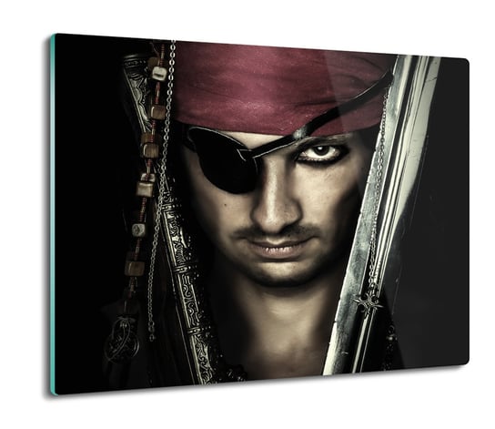 osłona płyty kuchennej Pirat portret broń 60x52, ArtprintCave ArtPrintCave