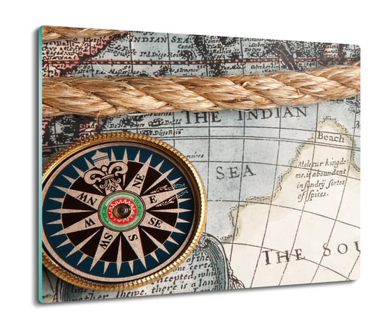 osłona płyty kuchennej Stary kompas i mapa 60x52, ArtprintCave ArtPrintCave
